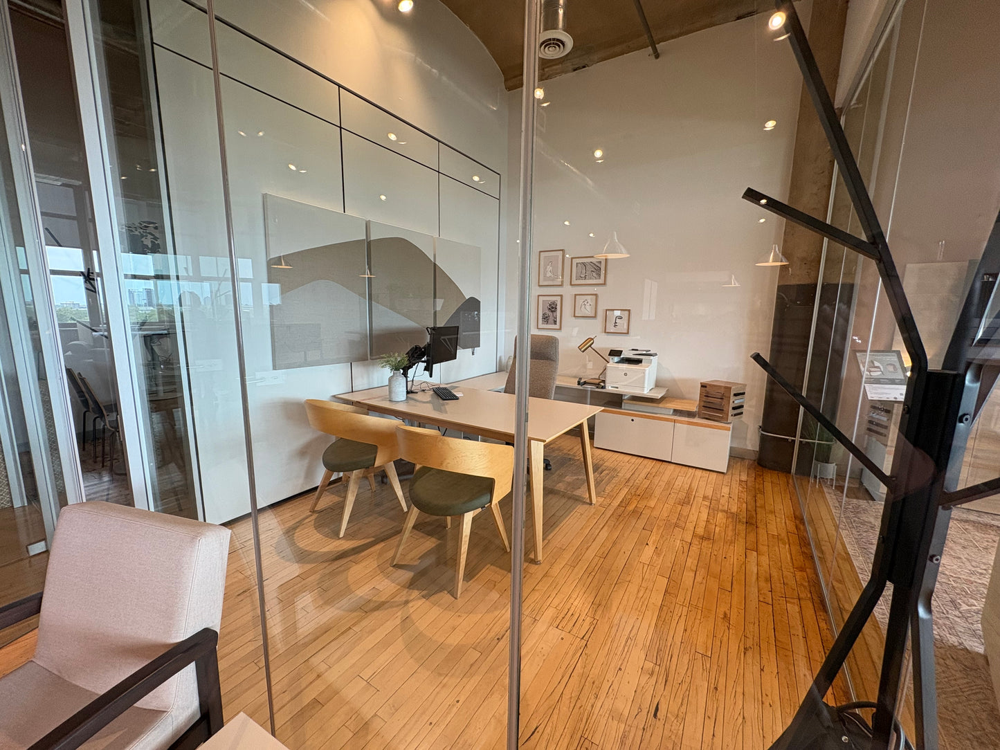 Acoustic Art Panels by Marie Dooley - Glass office at Logiflex