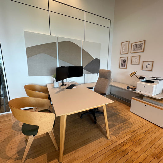 Acoustic Art Panels by Marie Dooley - Glass office at Logiflex