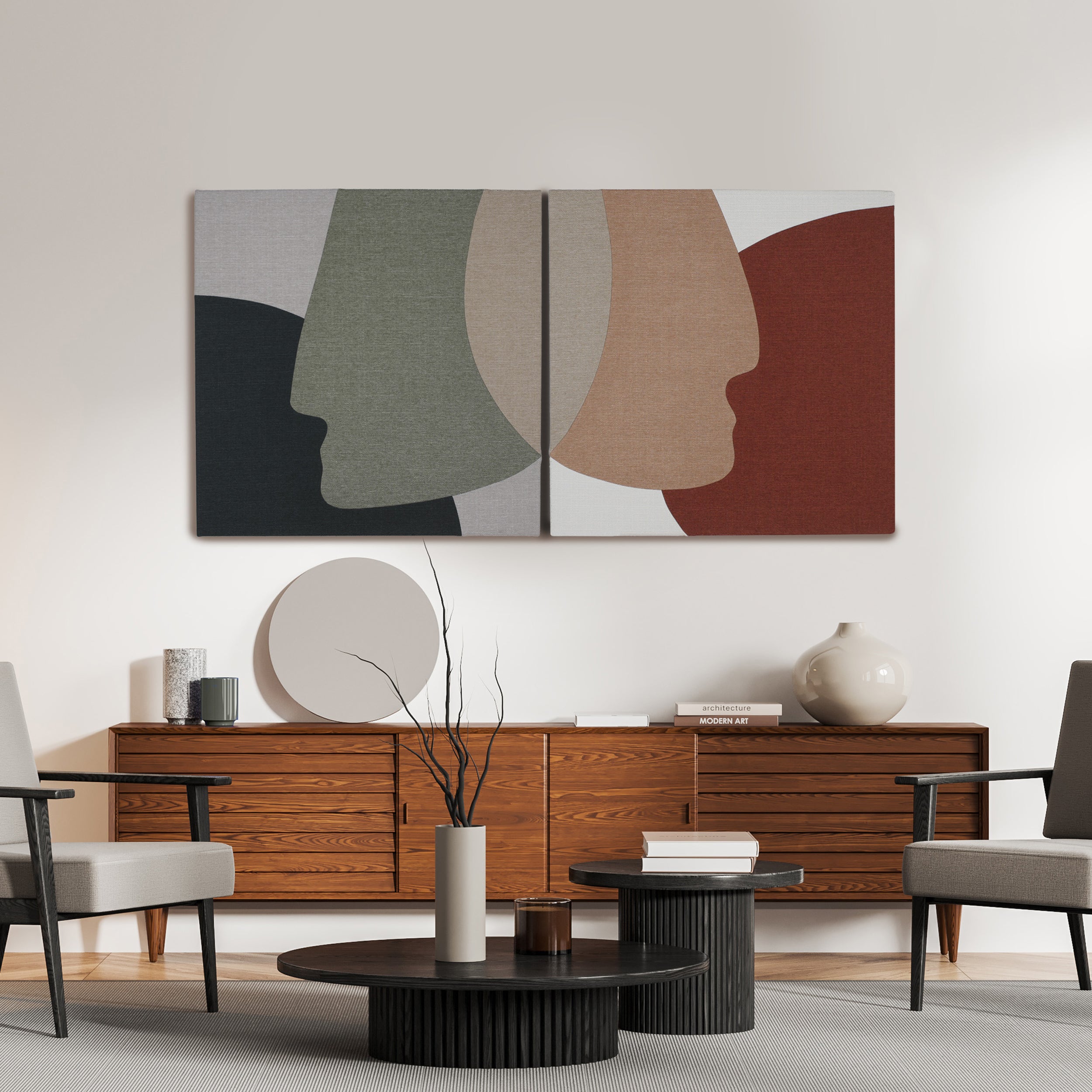Complement - acoustic panel - textile wall art by Marie Dooley