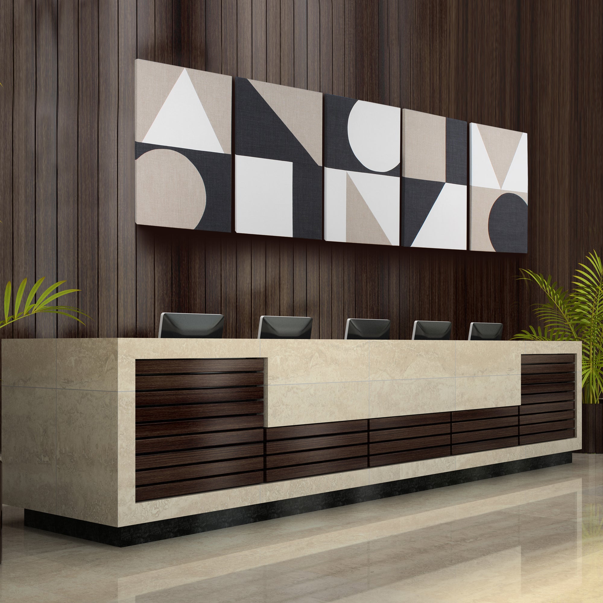 Equation  - acoustic panel - textile wall art by Marie Dooley